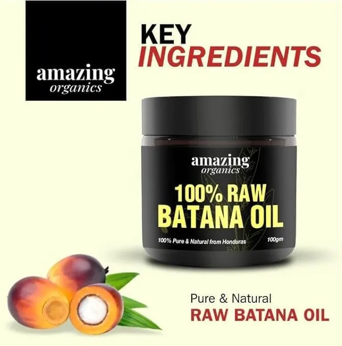 amazingorganics raw batana oil pure, unprocessed for hair and skin nourishment
