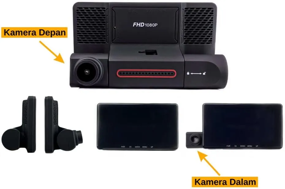 CRONY K208 Three-Camera pushbutton dashcam Car Camera Car DVR