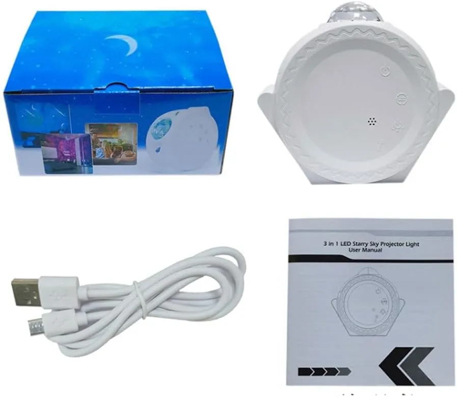 CRONY SC511-01 Touch mode 3-in-1 starry light 3 in 1 water pattern starry sky projector lamp graffiti smart atmosphere night light (White)