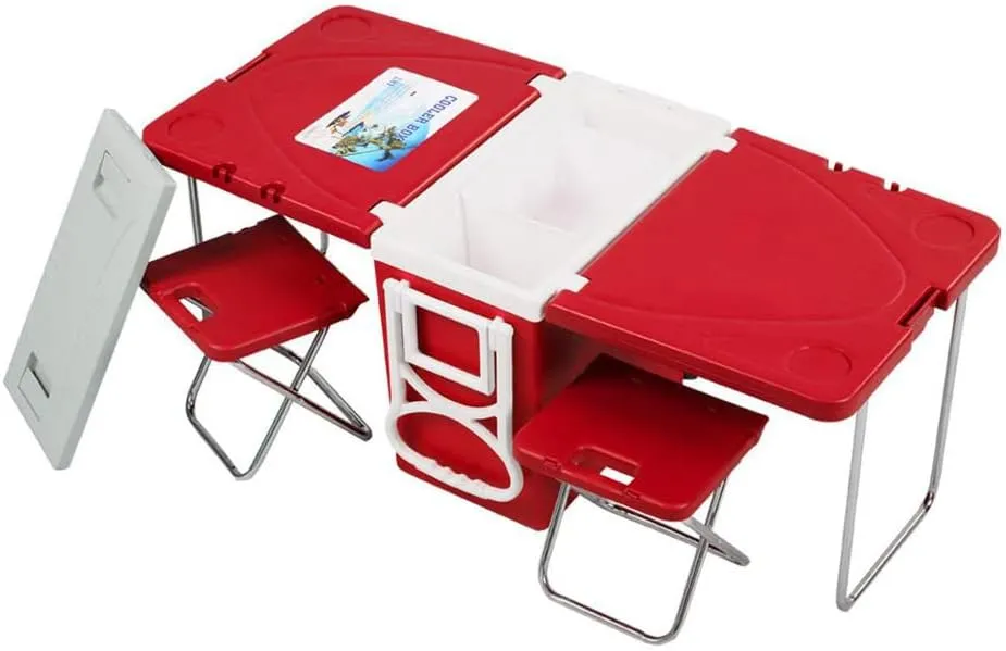 CRONY 28L Two-Chair Plastic Incubator With Desk And Chair Multi-Function Picnic Table With Cooling Incubator | Blue