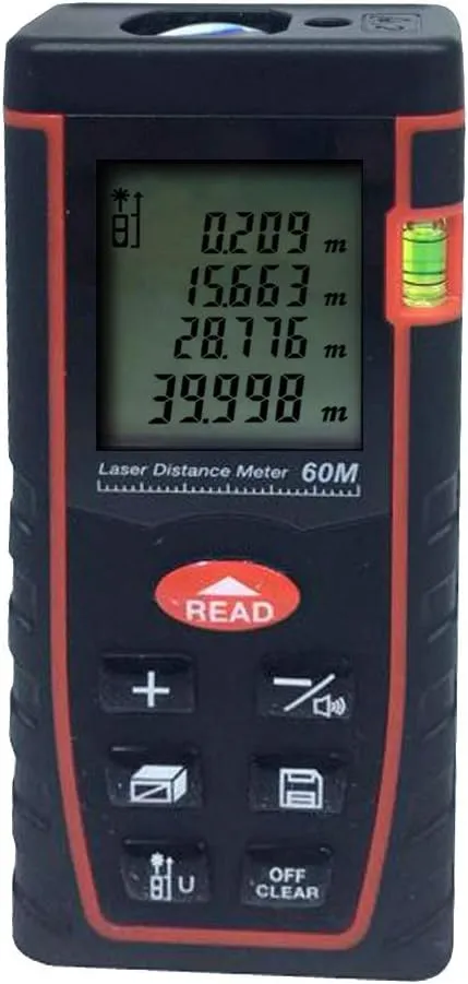 SNDWAY SW-T60 Digital Laser Rangefinder 60M Distance Meter Tape Measure Area Volume