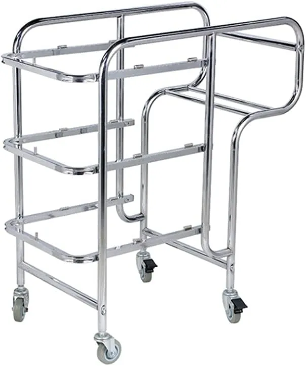 Grace Kitchen Stainless Steel Dish Collecting Cart Dish Collecting Trolley with 4 Plastic Buckets 900 * 460 * 950 Millimeter