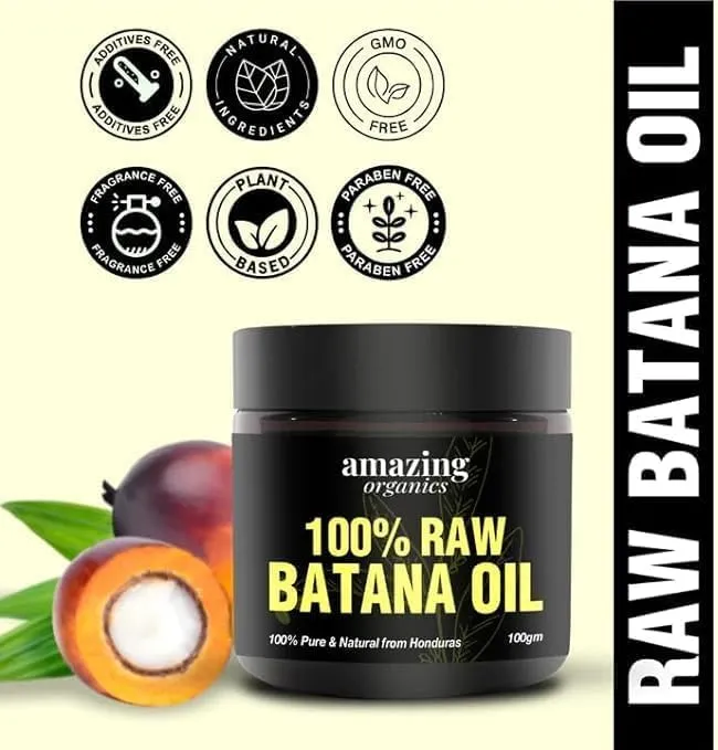 amazingorganics raw batana oil pure, unprocessed for hair and skin nourishment