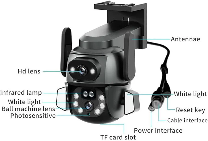 CRONY CG-Q821A WIFI-4MP carecamPro APP Dual gun-ball linkage Camera