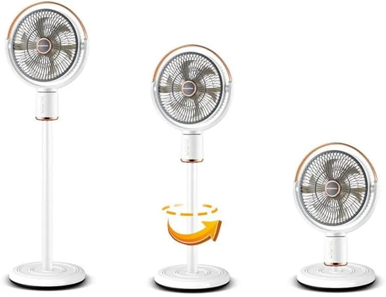 CRONY JY2219 Retractable floor fan Household floor electric fan air circulation vertical strong wind strong mute desktop (White)