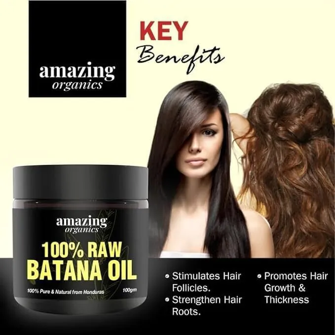 amazingorganics raw batana oil pure, unprocessed for hair and skin nourishment