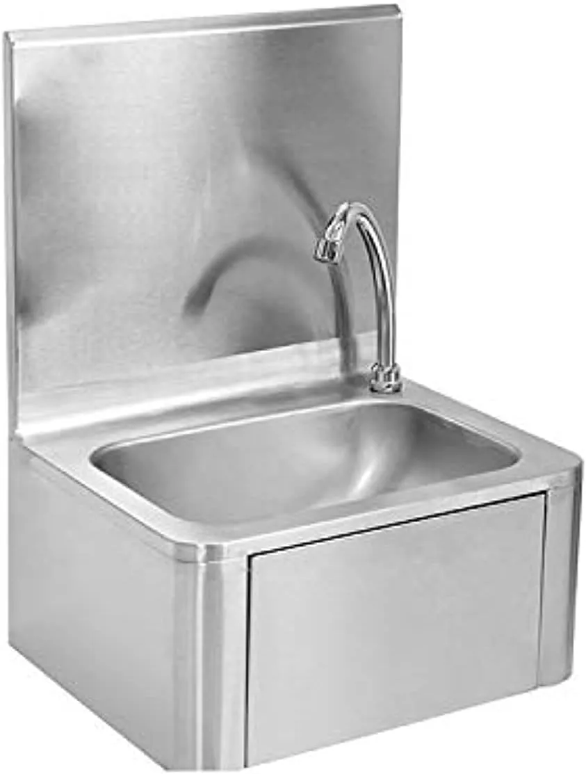 GRACE KITCHEN Steel Stainless Small Wall Mounted Knee Operated Sink