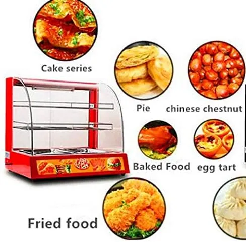 GRACE KITCHEN Catering Equipment Electric Glass Food Warmer Display Showcase 66 * 48 * 60 Centimetre