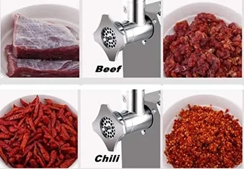 GRACE KITCHEN Commercial Stainless Steel Meat Grinder Meat Mincer Machine 22mm Diameter Blade 160kg/Hour