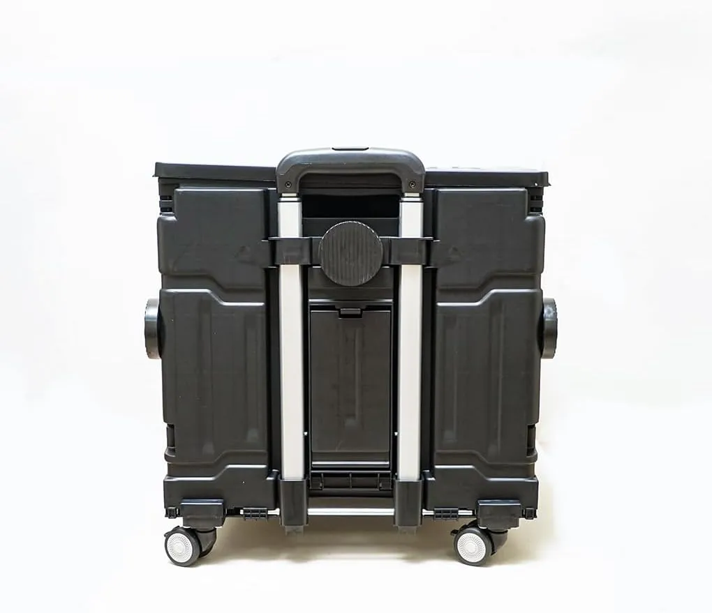 CRONY 75L Portable Secure Lid Folding Shopping Cart（Black）