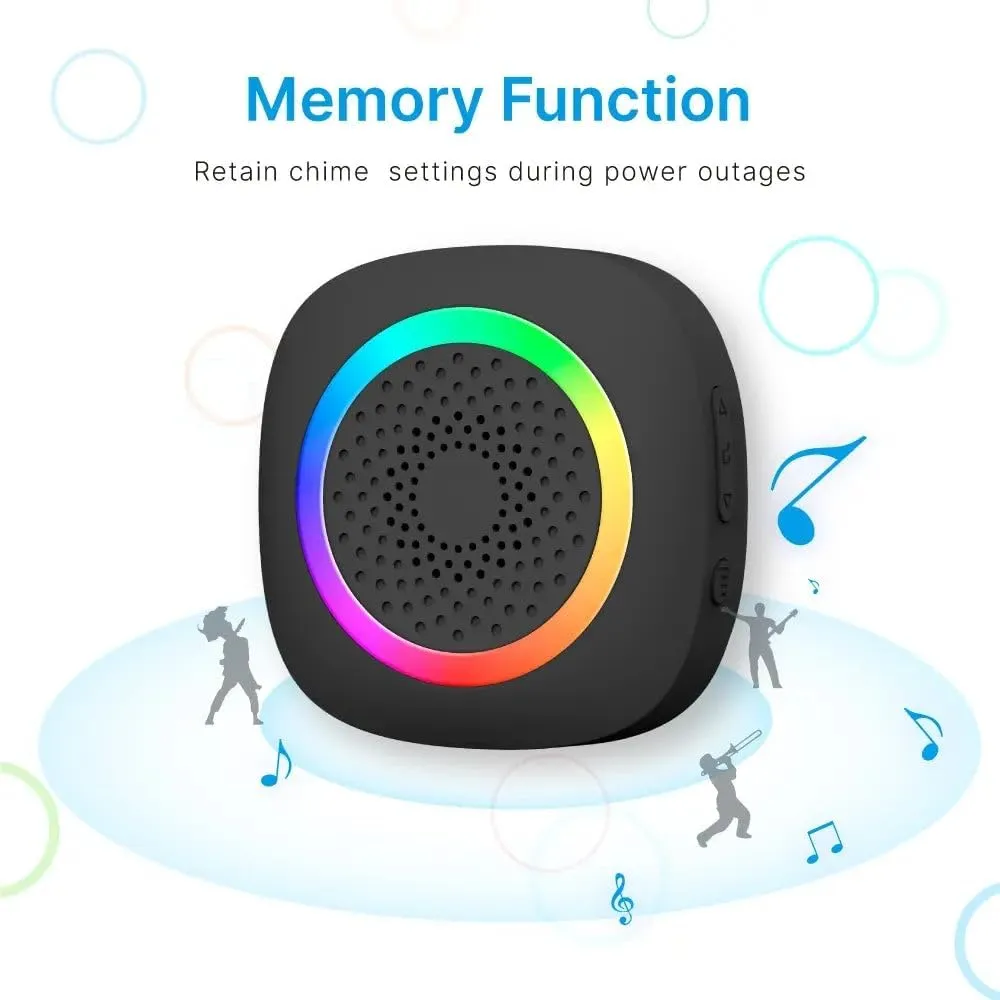 CRONY RL-3995 doorbell Battery-powered wireless doorbell with shining LED display Door bell (White)