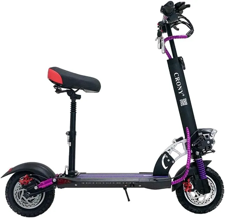 CRONY V10 E Scooter 10 inch Wide Tire High configuration E Scooter 65 km/h Fast Speed E scooter Strong Powerful Electric Scooter Foldable Electric Scooter | Purple