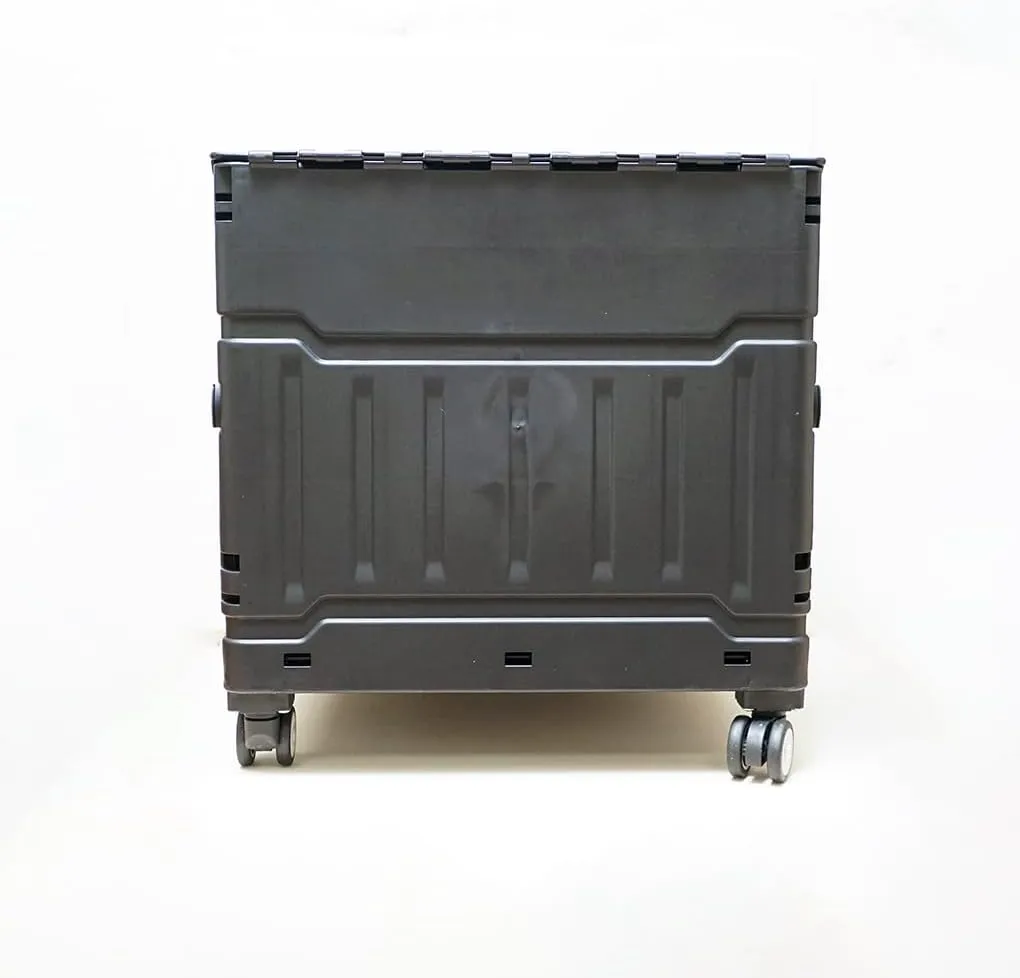 CRONY 75L Portable Secure Lid Folding Shopping Cart（Black）