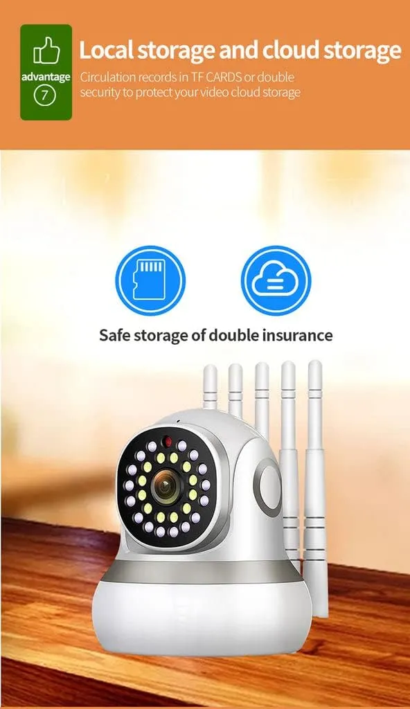 TC50 Wireless Security Camera, 2MP 720P HD, 355° Horizontal & 120° Vertical Pan/Tilt, Two-Way Audio, Motion Detection, Waterproof, IR Night Vision, WiFi with Powerful Antennas, App Controlled