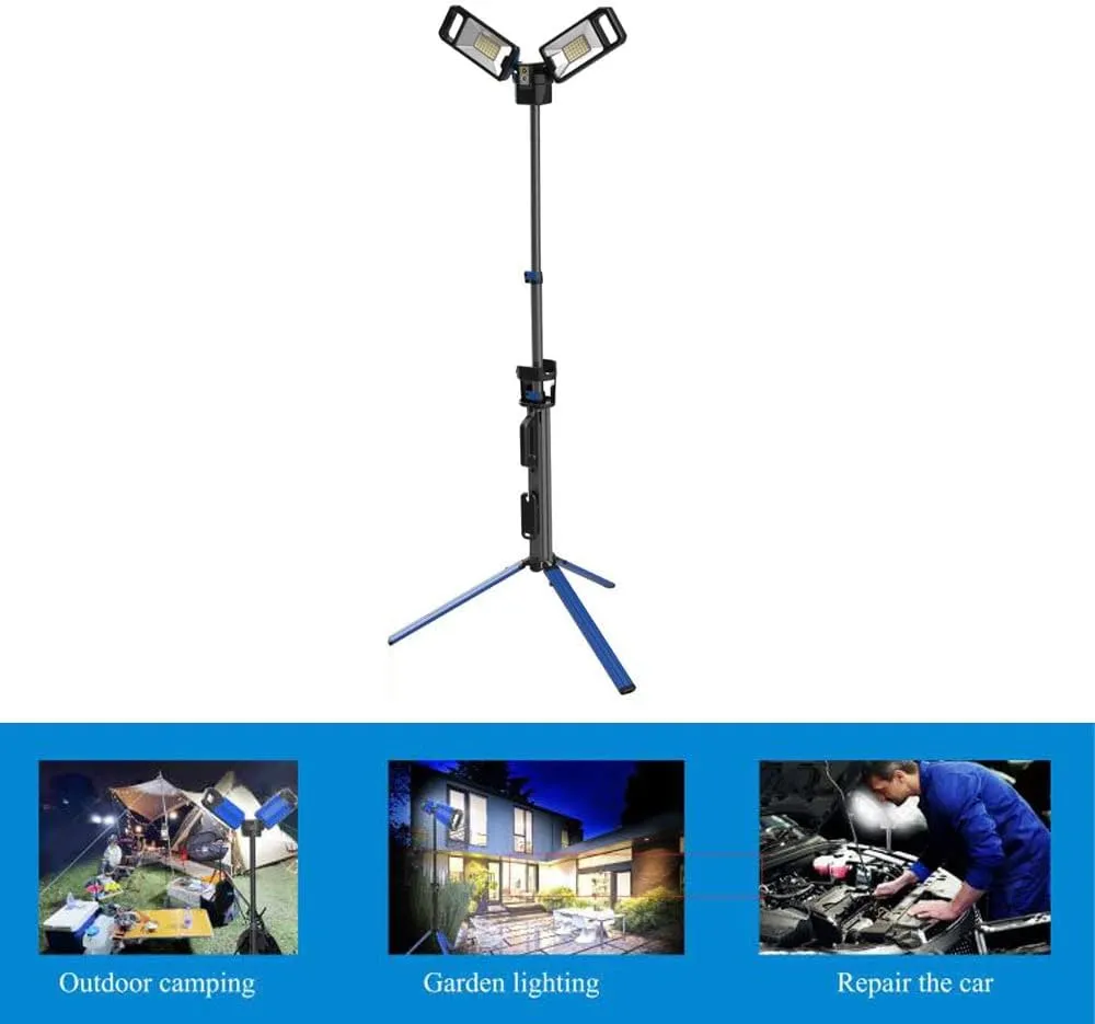CRONY VIP-11 Outdoor multi-function lamp 5000 Lumen Rechargeable Cordless Collapsible AC/DC Portable LED Work Light with Telescoping Tripod Stand