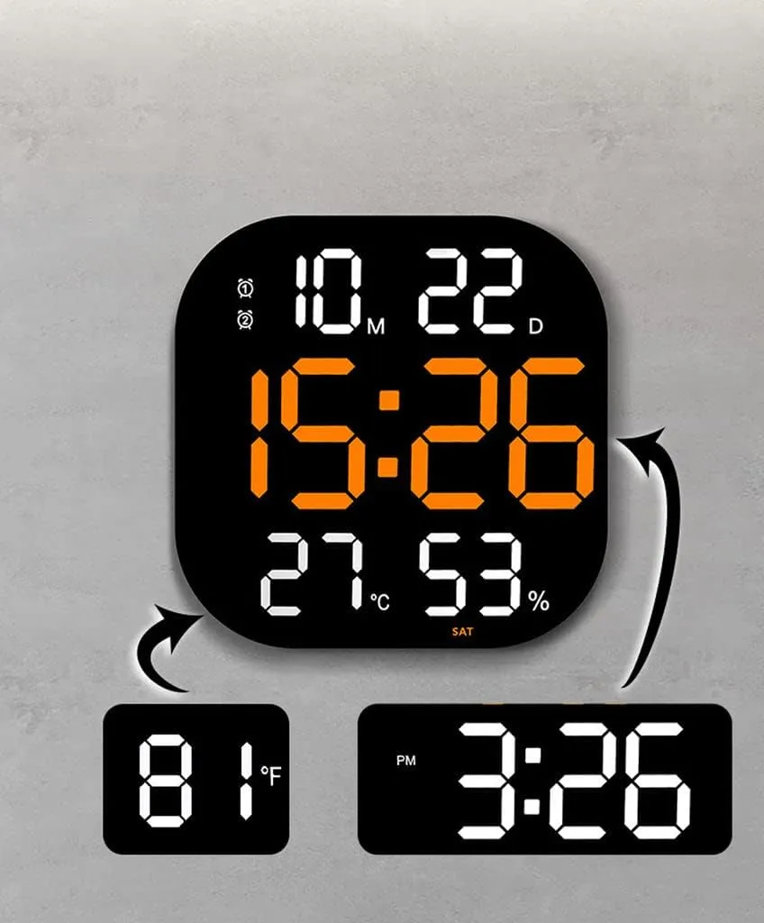 CRONY 6632 Living room countdown timer gym wall clock led acrylic decoration creative large electronic clock wall hanging- White Color