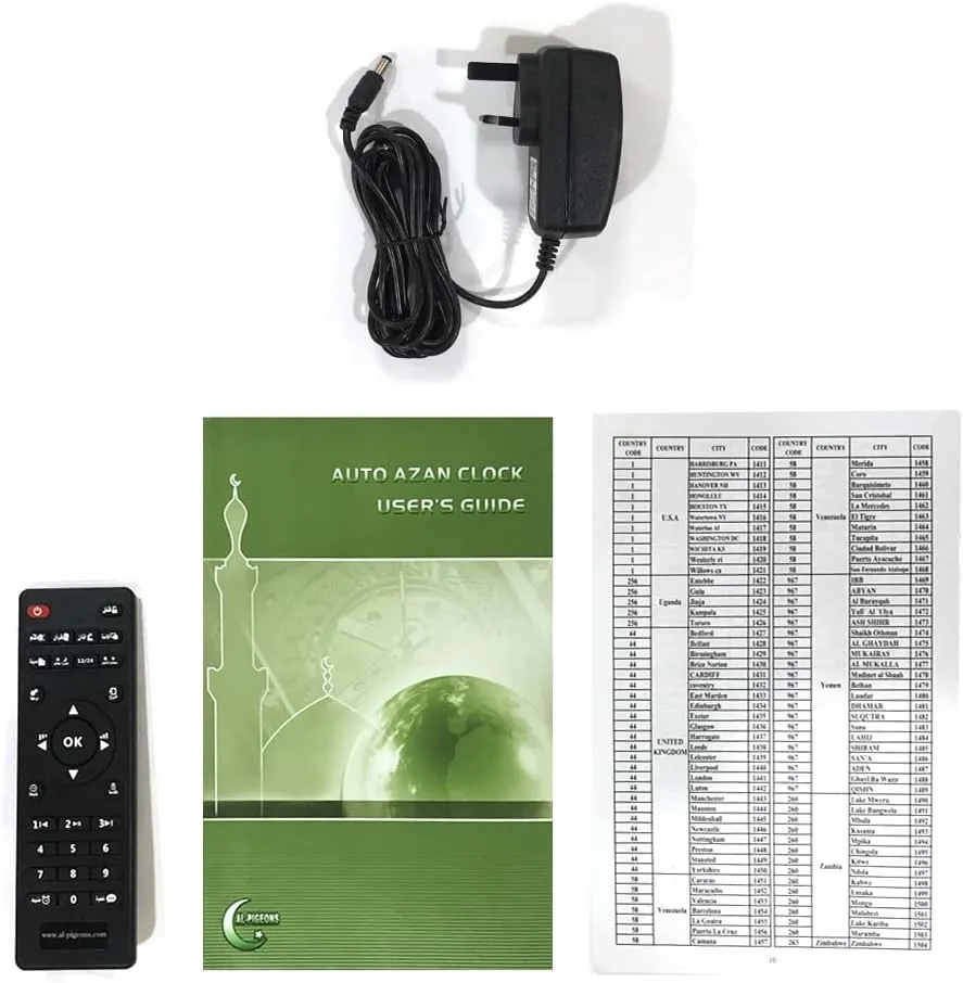 Crony Az-1066D Double Row Azan Clock Islamic Adan Wall Clock Mosque Prayer Time Wall Clock Islamic Prayer Time Clock