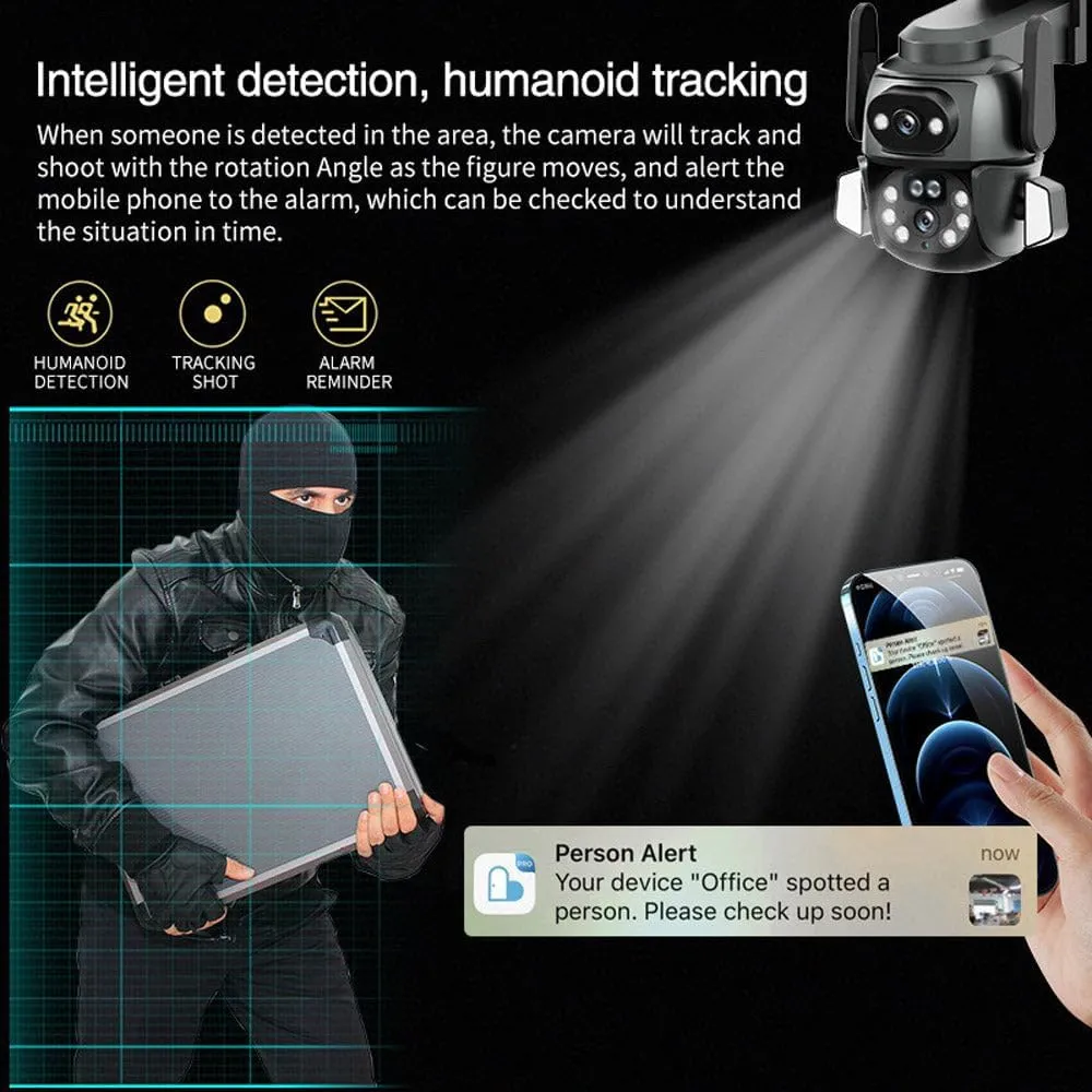 CRONY CG-Q821A WIFI-4MP carecamPro APP Dual gun-ball linkage Camera