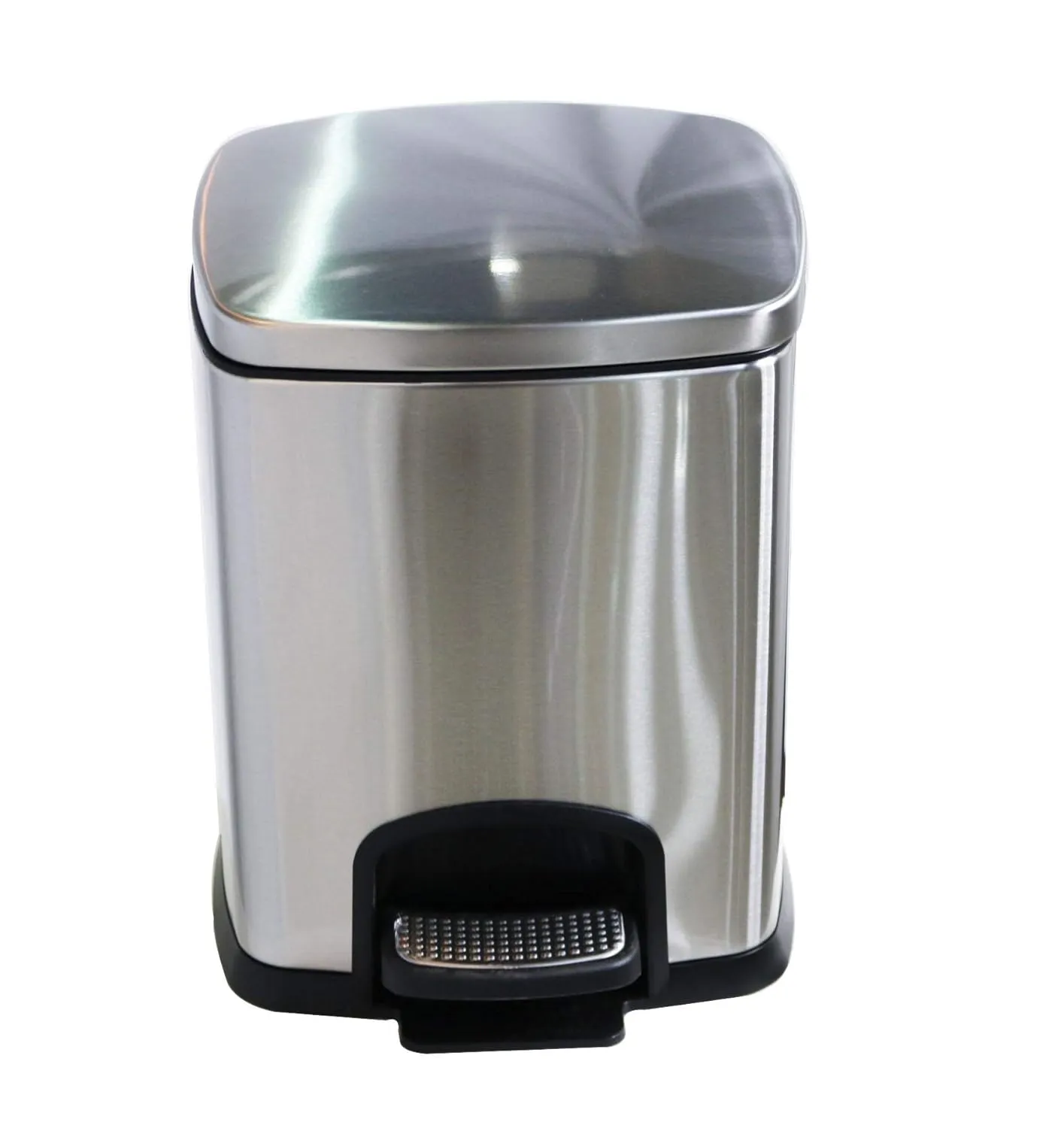 GRACE KITCHEN Stainless Steel 8 Liters Step-on Trash Bin, Stainless Steel Foot Pedal Trash Bin
