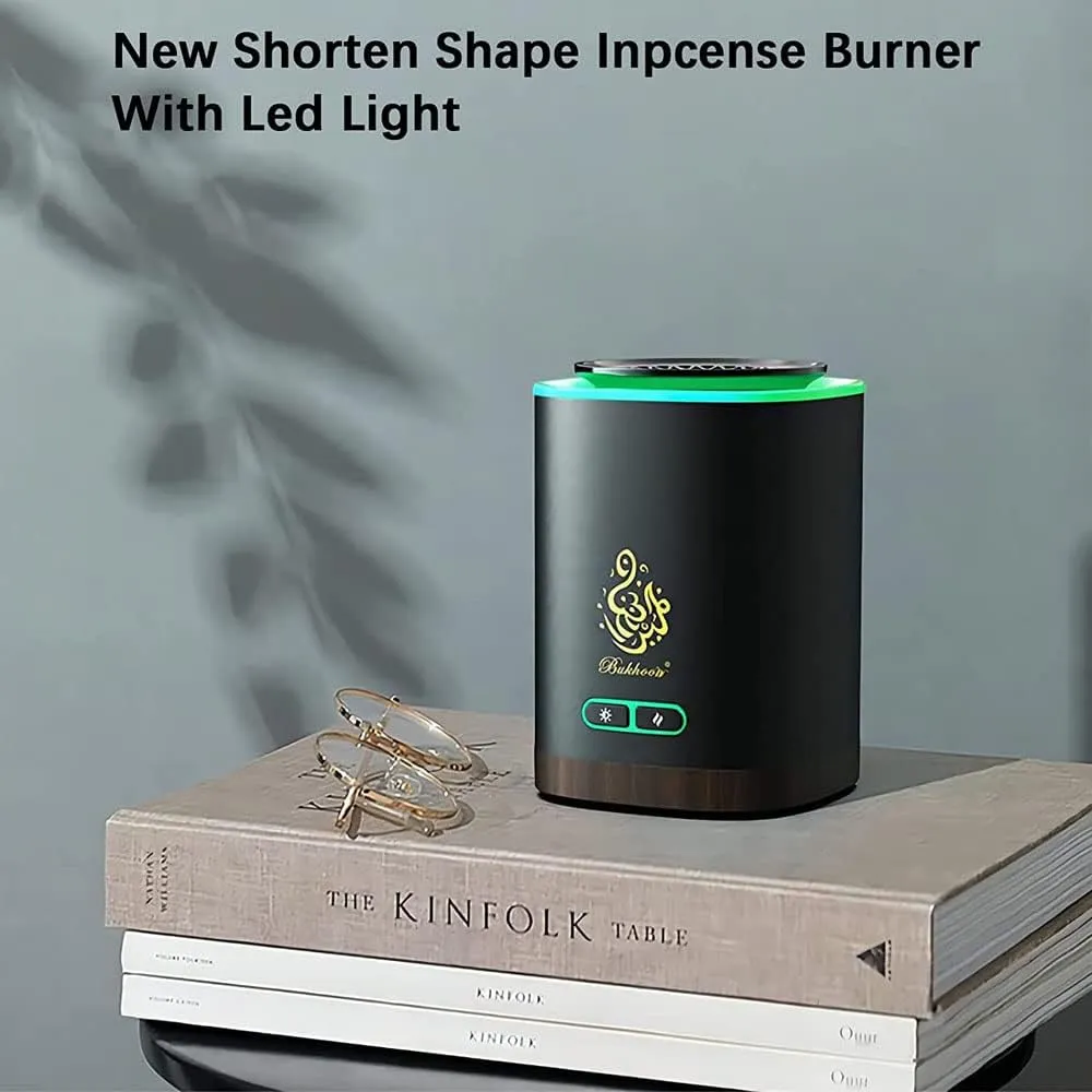 CRONY B17 Quadrate With Light Bukhoor Arabian Electronic Aromatherapy Incense Burner, Rechargeable LED Portable Electric Incense Burner Aromatherapy Machine