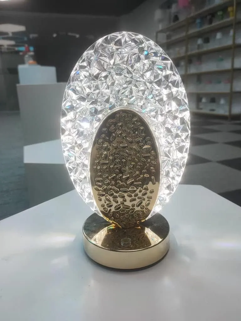 CRONY Leaf Three-color touch charging star eye lamp Modern Luxury Crystal Desk Lamp Bedroom Portable Night Light, Star Shape