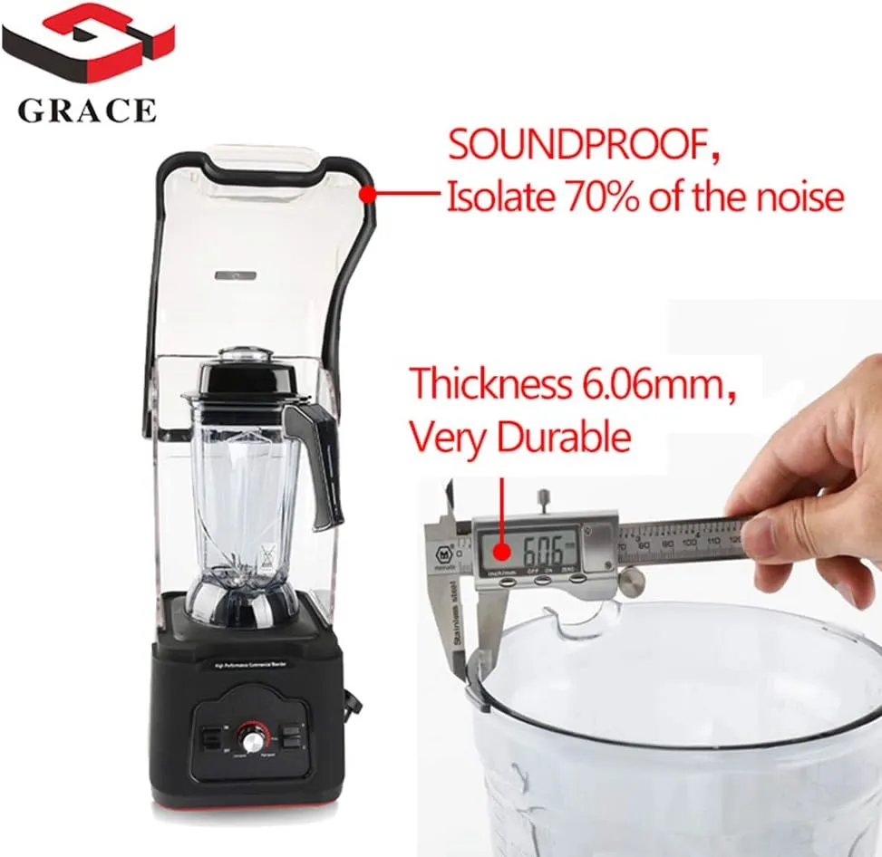GRACE KITCHEN High speed Sound Proof blender mixer Commercial premium blender Juice ice crush Blender Acrylic jar less noise Stopper Cover 2.5 Liters 1500W