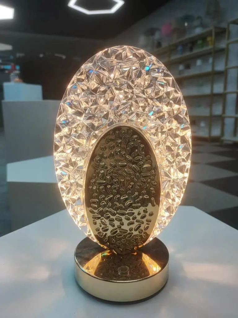 CRONY Leaf Three-color touch charging star eye lamp Modern Luxury Crystal Desk Lamp Bedroom Portable Night Light, Star Shape