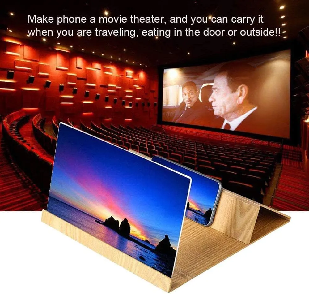 CRONY 12inch Wood-grain phone screen amplifier 3D Hd Movie Mobile Phone Screen Amplifier | Gold