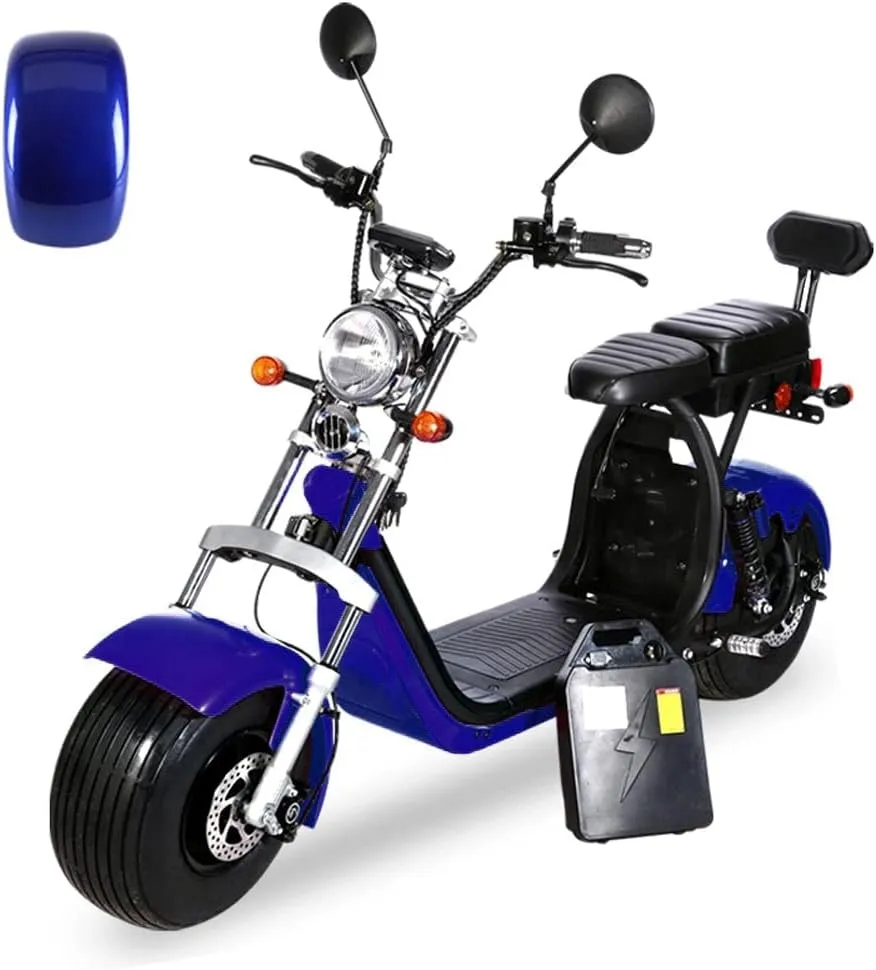 CRONY G-029 3000W Electric Motorcycle Motorbike High Speed Harley tyre Double Seat with double battery | Blue, 180*39*80cm