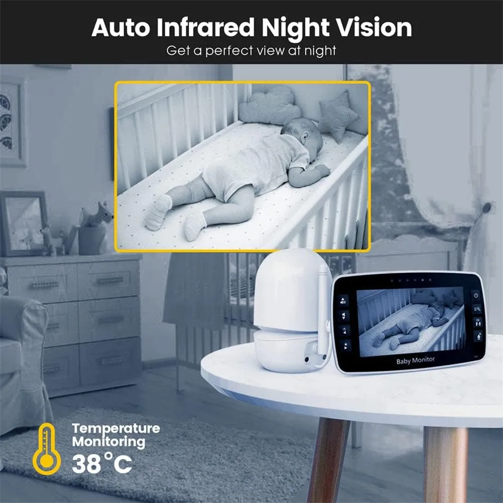 CRONY SM430A 4.3inch LCD Baby Monitor Color Display Night Vision Smart Zoom Baby Sleeping Music Monitor PTZ Video Camera