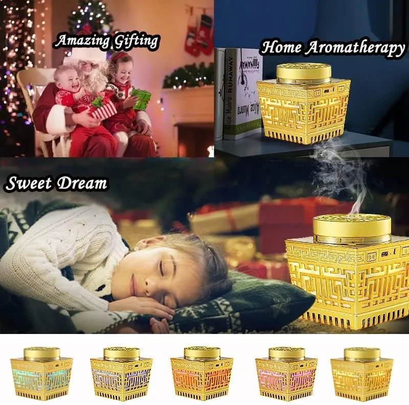 CRONY Electric Bakhoor Incense Burner Portable Usb Rechargeable Arabic Electric Bukhoor (Gold)