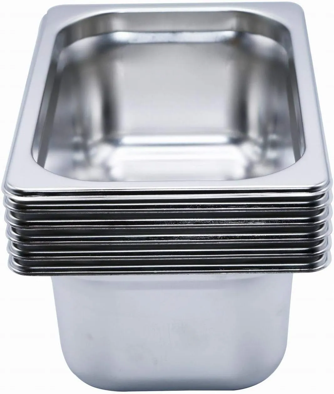 GRACE KITCHEN 1/4 100MM Stainless Steel Gastronorm Food Containers - 6 PCS/Bainmarie Food Insert