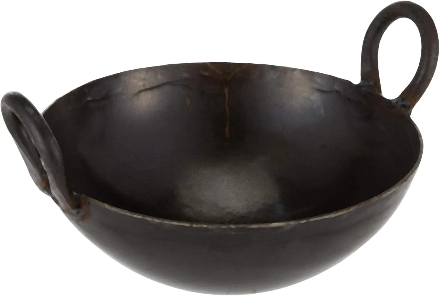 Raj Iron Kadai Cooking Pot with Double Handle, 30 Cm , Black, IK0012, Jalebi Kadai , Stir Fry Pan , Wok
