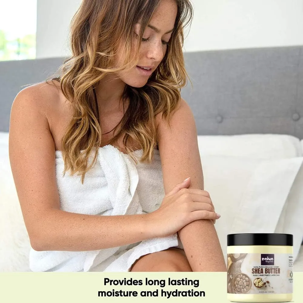 paiya organics® raw unrefined organic shea butter for skin face hair stretch marks, 100gm