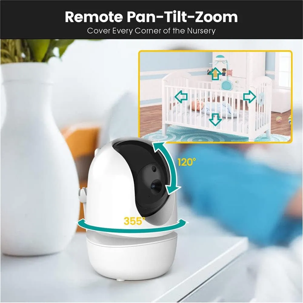 CRONY SM430A 4.3inch LCD Baby Monitor Color Display Night Vision Smart Zoom Baby Sleeping Music Monitor PTZ Video Camera