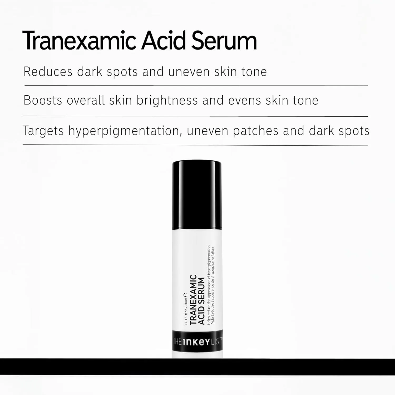 the inkey list 2% tranexamic acid treatment serum to reduce hyperpigmentation and target uneven patches and dark spots 30 ml (pack of 1)
