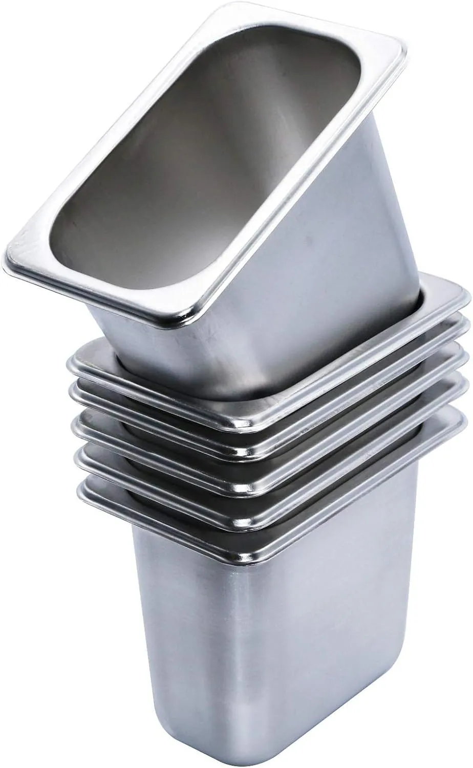 GRACE KITCHEN 1/9 150MM Deep Stainless Steel Gastronorm Food Containers - 6 PCS/Bainmarie Food PAn Inserts