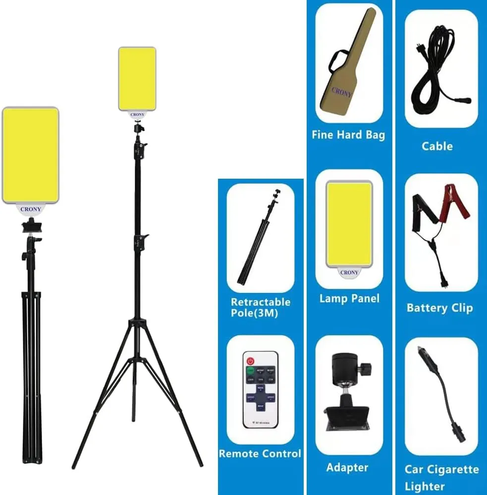 CRONY VIP-02 W Outdoor 60W Multi-Function Camping & Picnic Lamp – Full Set, Ideal for Barbecue and Outdoor Adventures