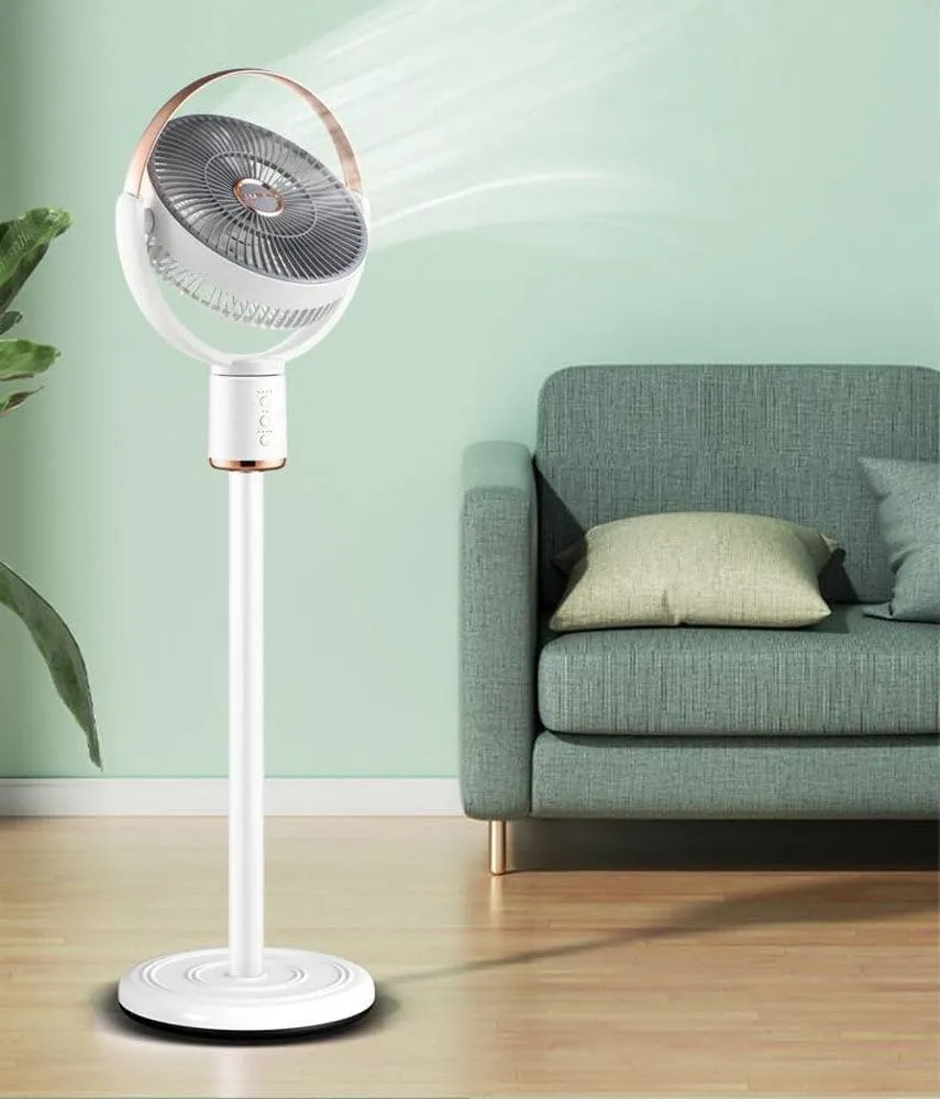 CRONY JY2219 Retractable floor fan Household floor electric fan air circulation vertical strong wind strong mute desktop (White)