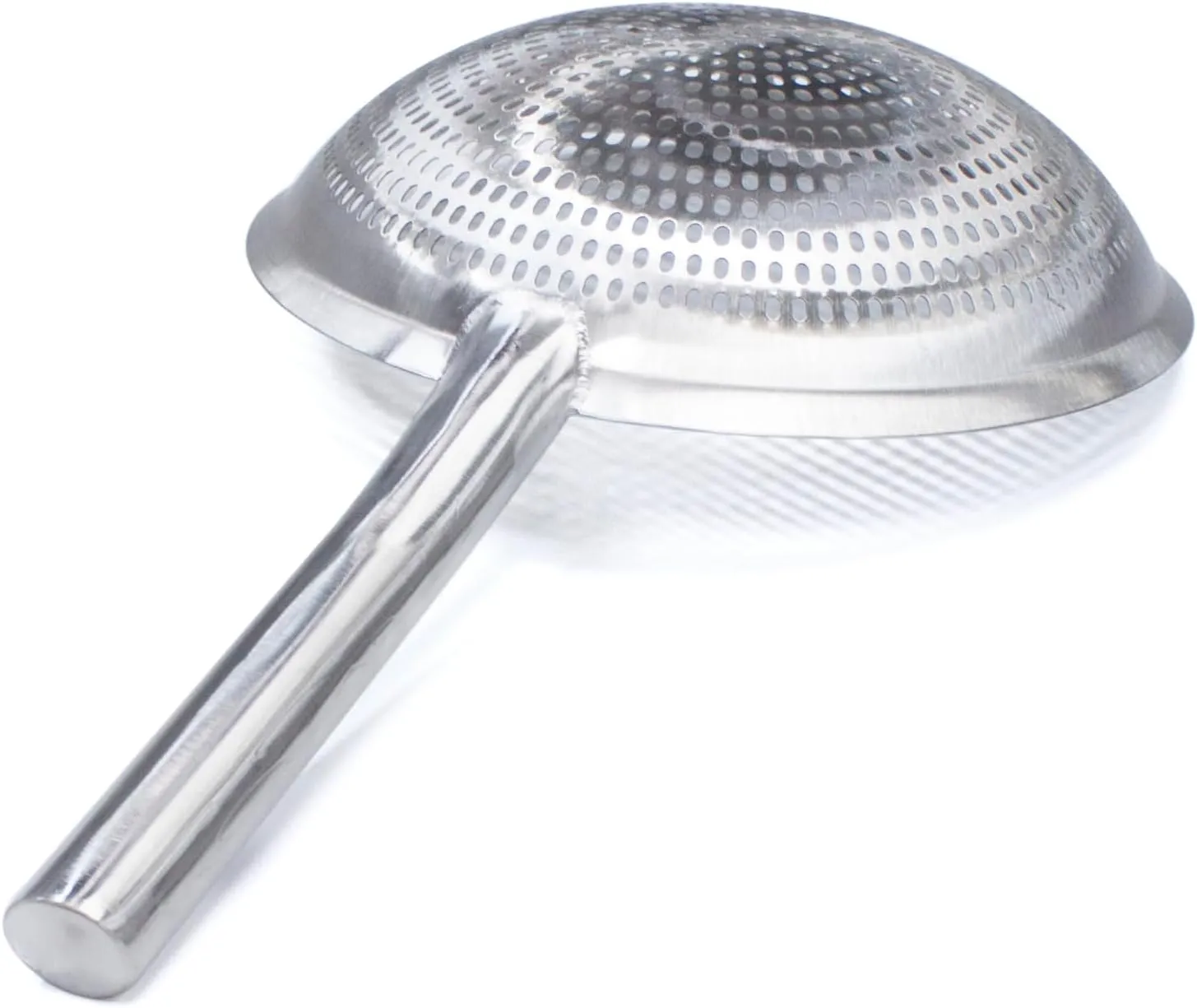 Grace Commercial Pasta Scoop Kitchen Cooking Strainer Skimmer Ladle Stainless Steel Colander Spoon Mesh Food Scoop Metal Utensils Frying Accessories Hand Strainer (28CM/11INCH)