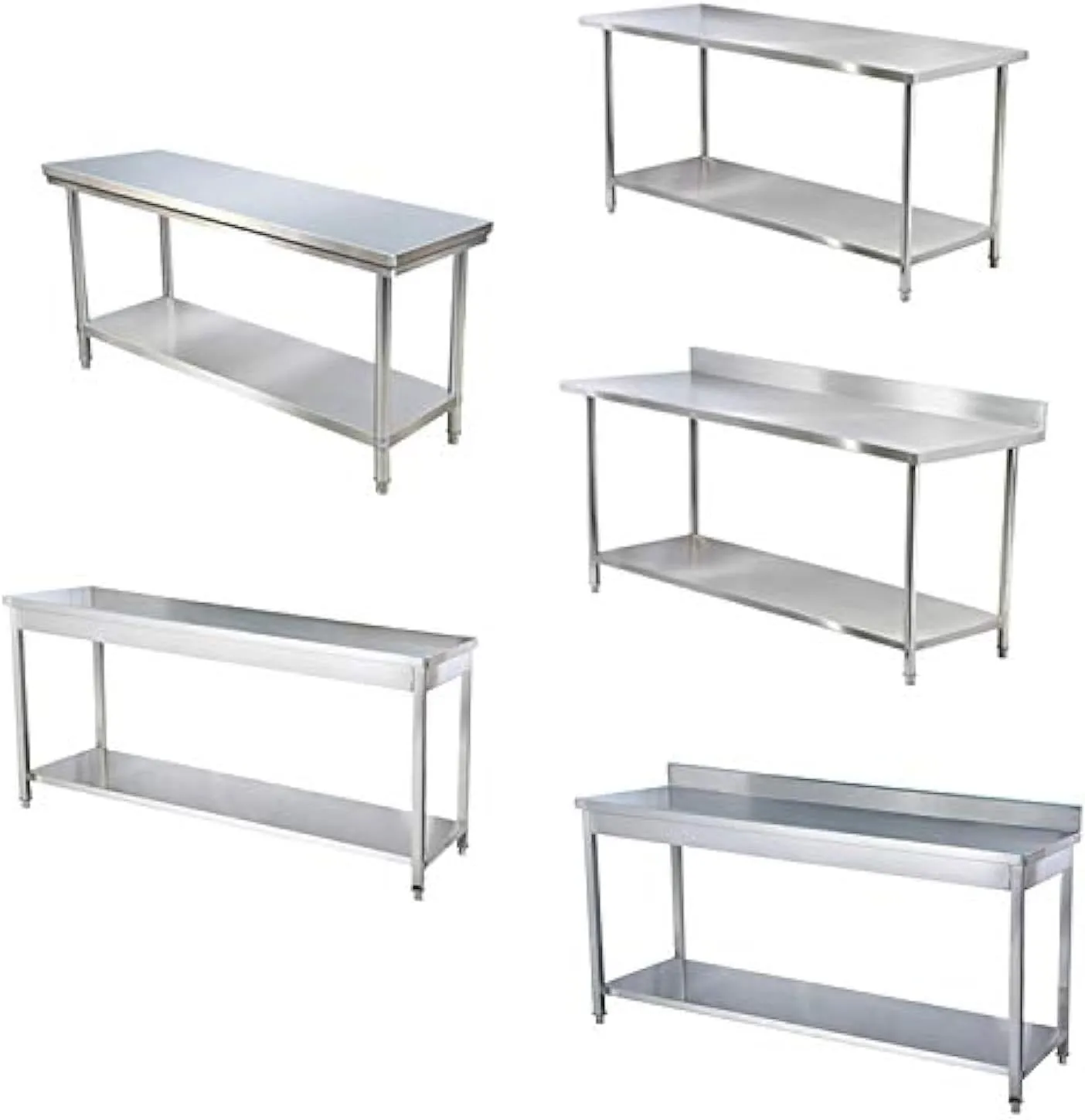 GRACE Stainless Steel Table for Prep & Work 3 Size Commercial Heavy Duty Table with Undershelf and Backsplash for Restaurant, Home and Hotel (S/S WORK TABLE SQUARE TUBE WITHOUT BACK, 180CM*70CM*85CM)