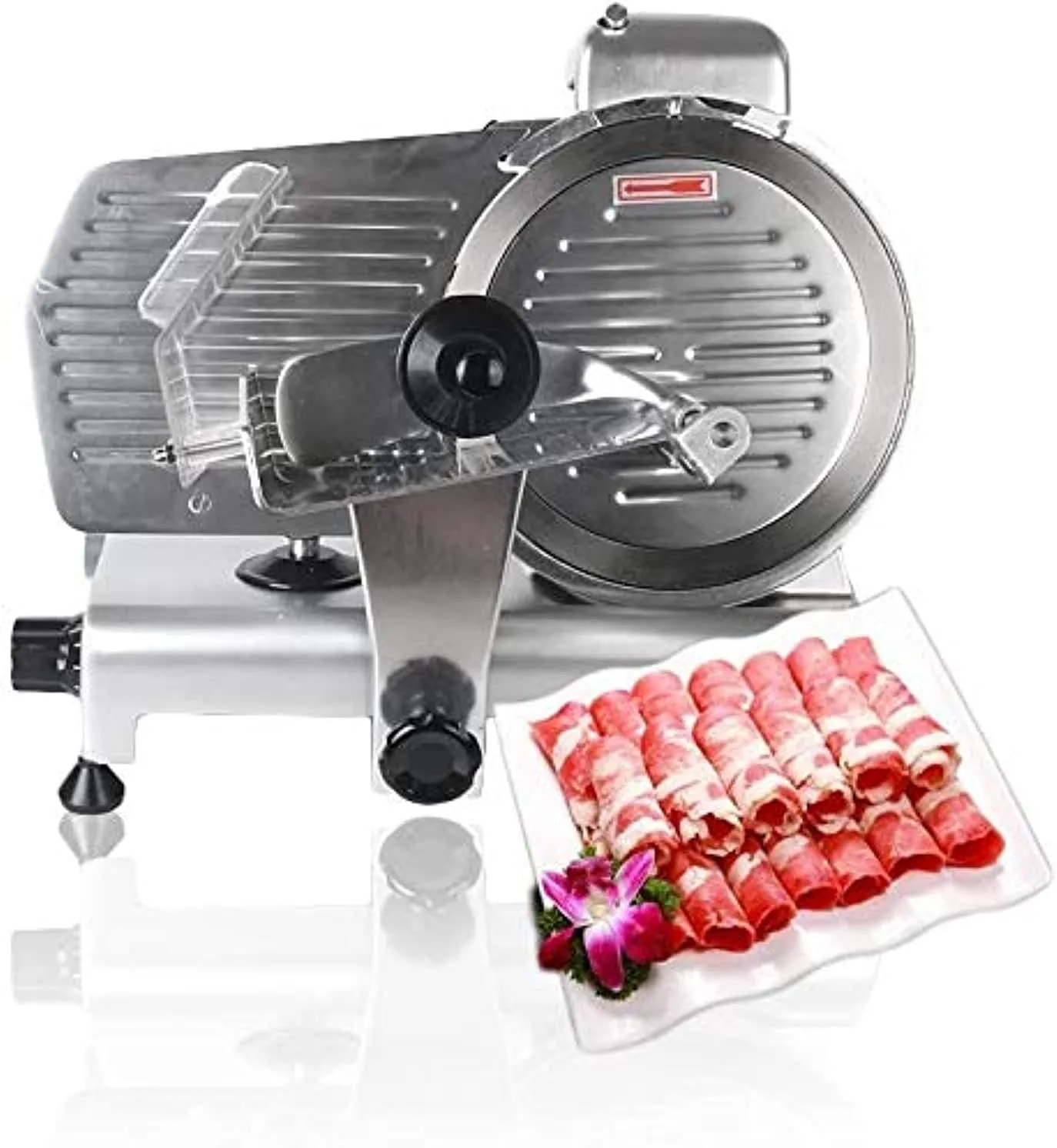 GRACE KITCHEN Meat Slicer Electric Food Slicer Commercial Deli Slicer 240W Hotpot Beef Mutton Chips Cutting Machine 10 Inch 12inch Blade Heavy Duty for Meat Chopper Butcher Cutter (10 inches)