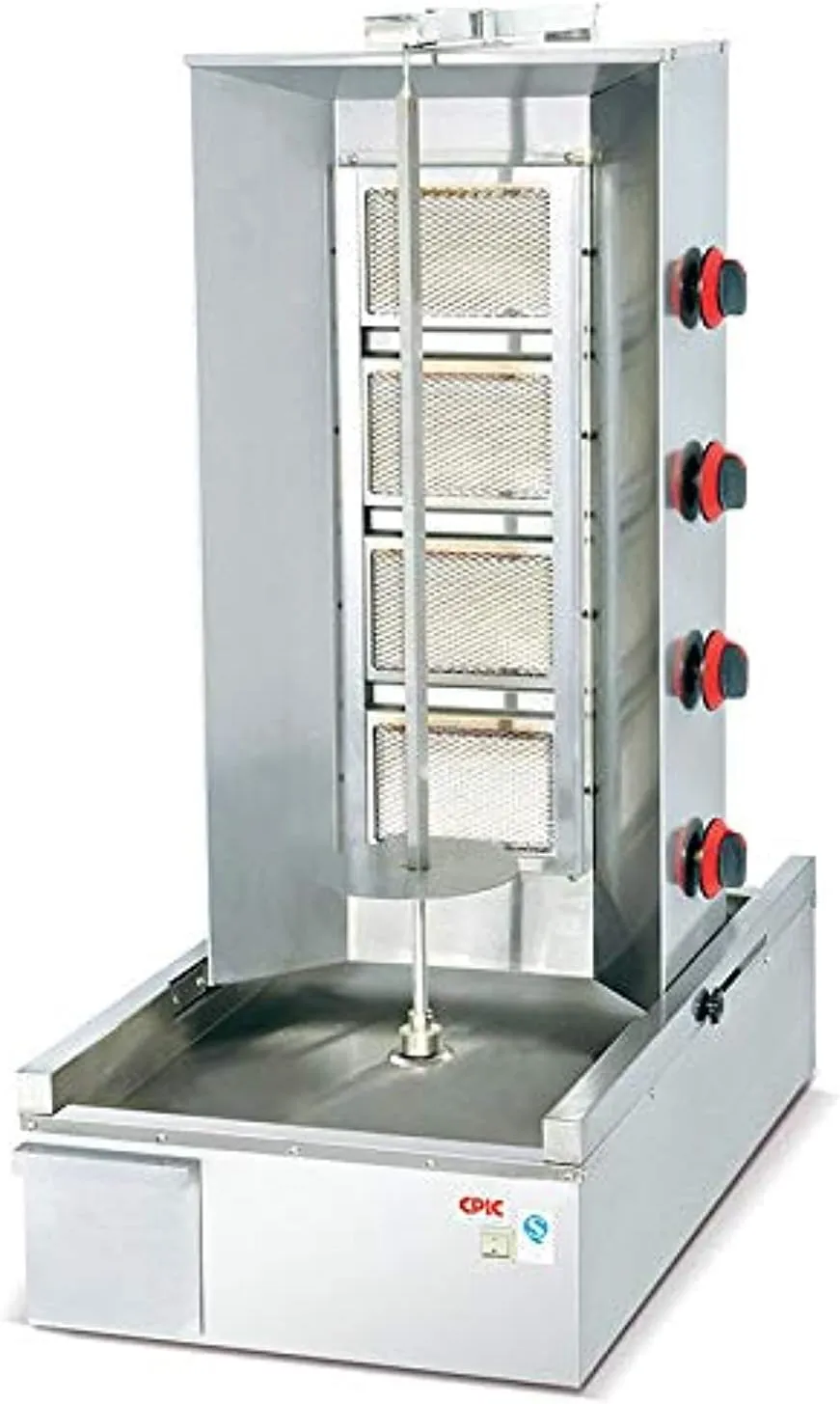 GRACE KITCHEN Gas Automatic Doner Kebab Machine Shawarma 4 Burners Tabletop Meat Product Equipment Shawarma Machine