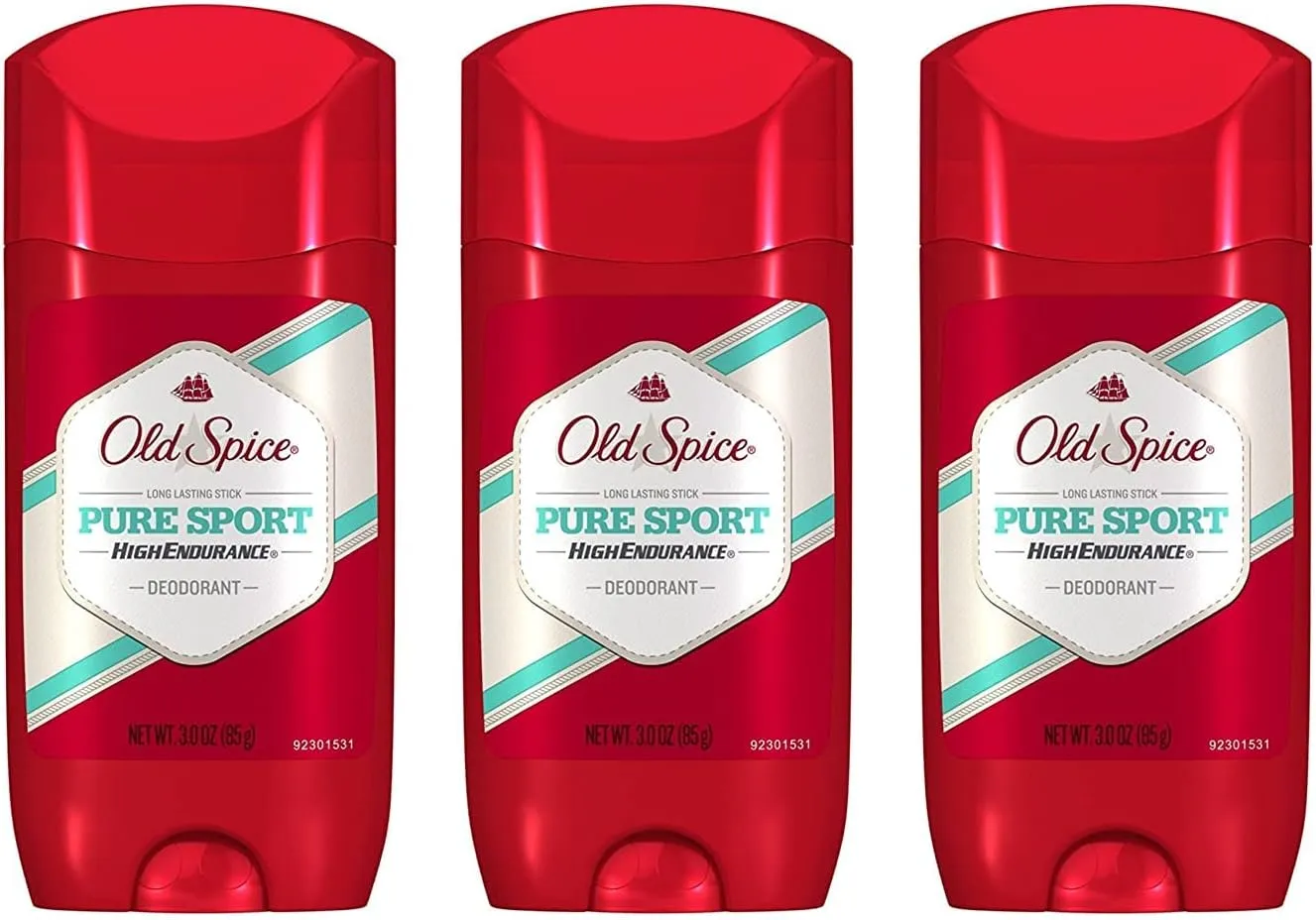 old spice aluminum free deodorant for men high endurance, pure sport pack of 3