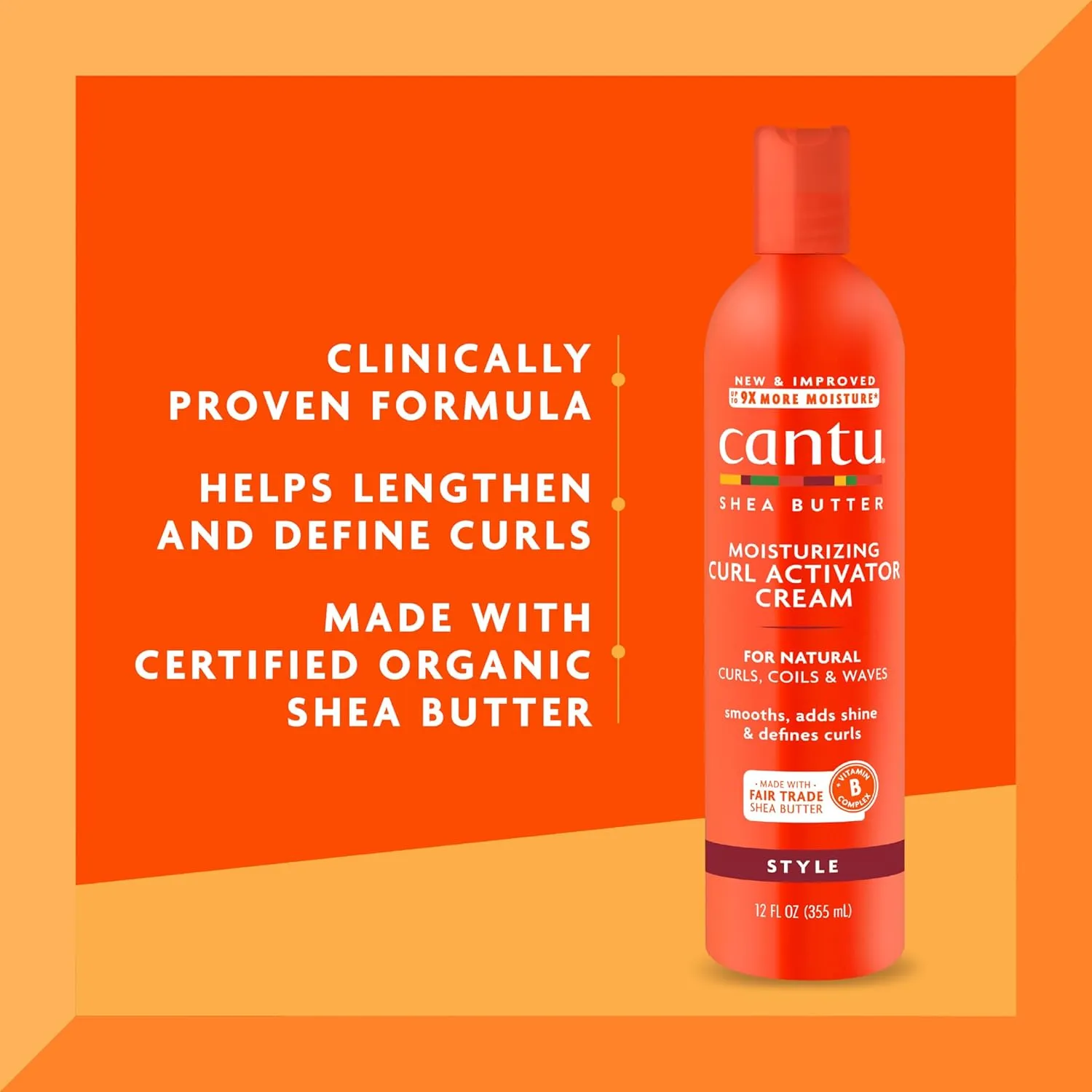 cantu moisturizing curl activator cream for natural hair with pure shea butter, 12 fl oz pack of 2 packaging may vary, white