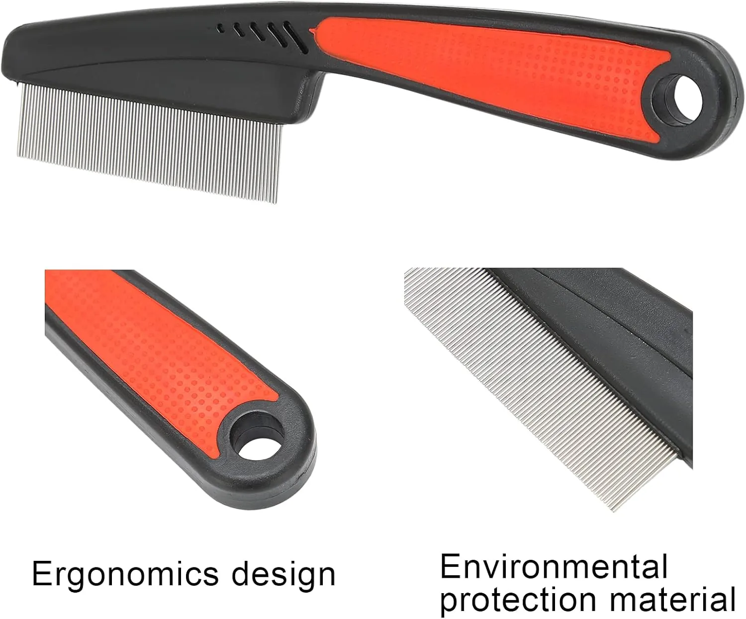 aisr stainless steel lice comb, lice nit removal hair comb, professional fine tooth comb hair grooming comb with long metal teeth for kids adults pets, long/short hair dandruff removal