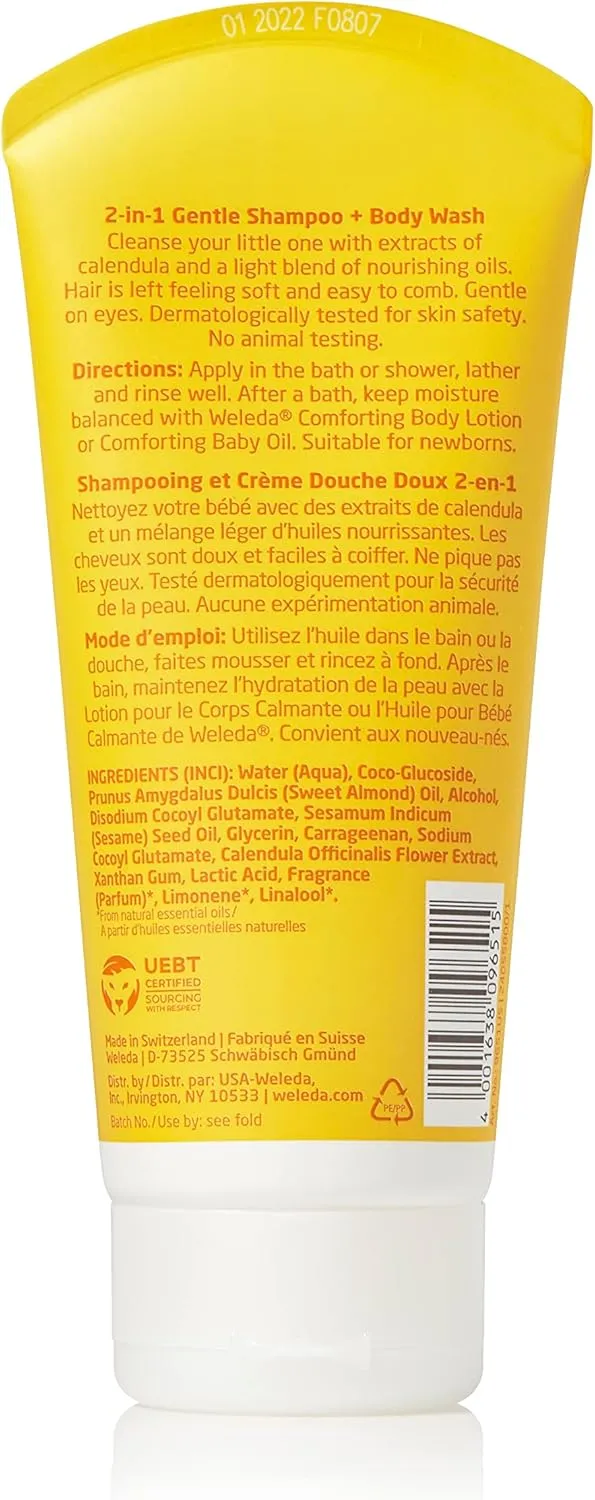weleda baby 2 in 1 gentle shampoo and body wash 6.8 oz