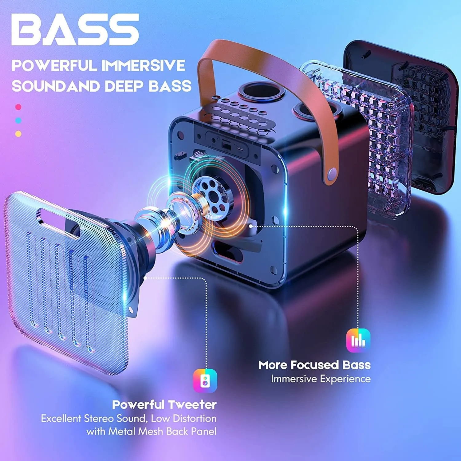 CRONY SP-100 BT Karaoke Speaker Portable Outdoor Singing Speaker