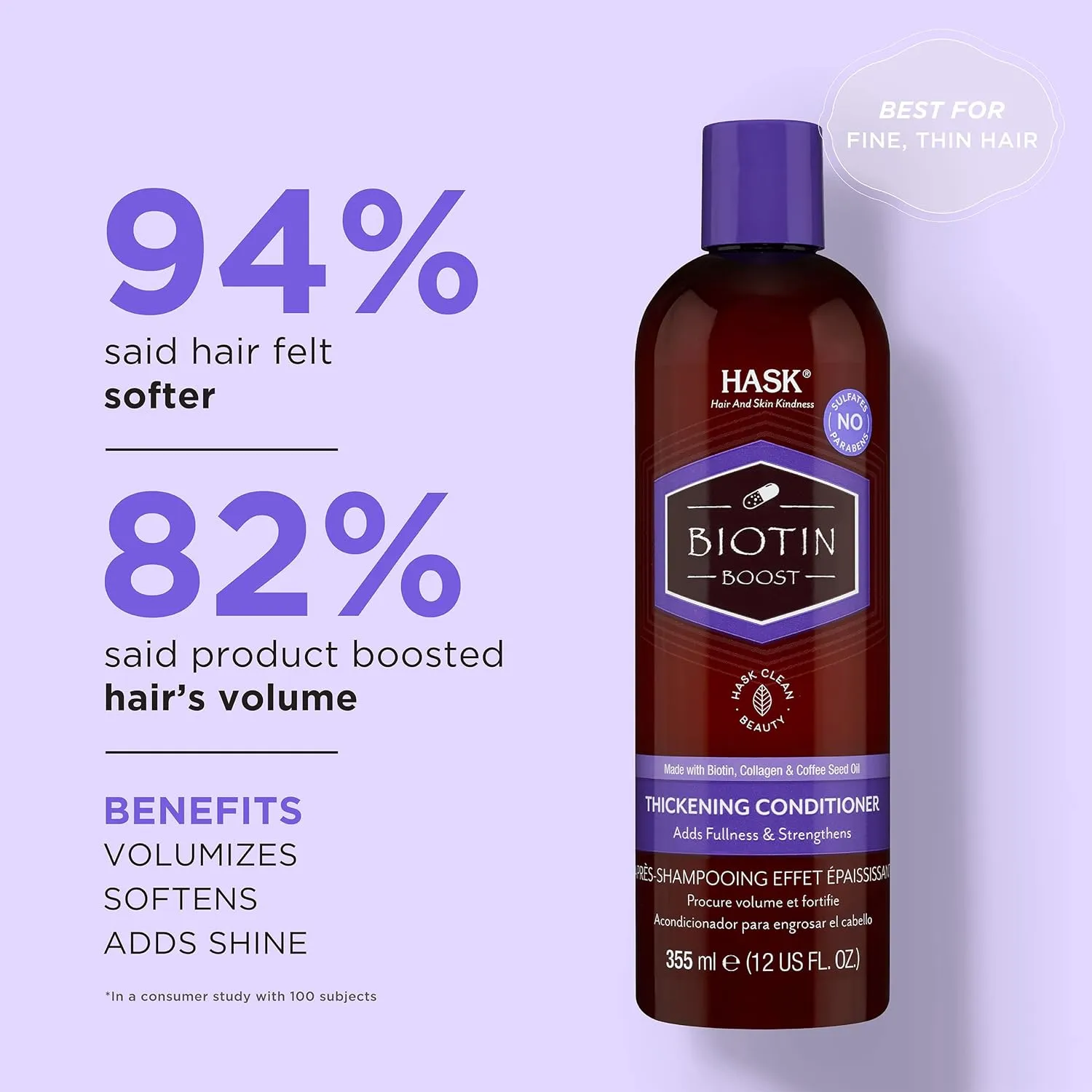 hask biotin boost thickening conditioner, 355 ml