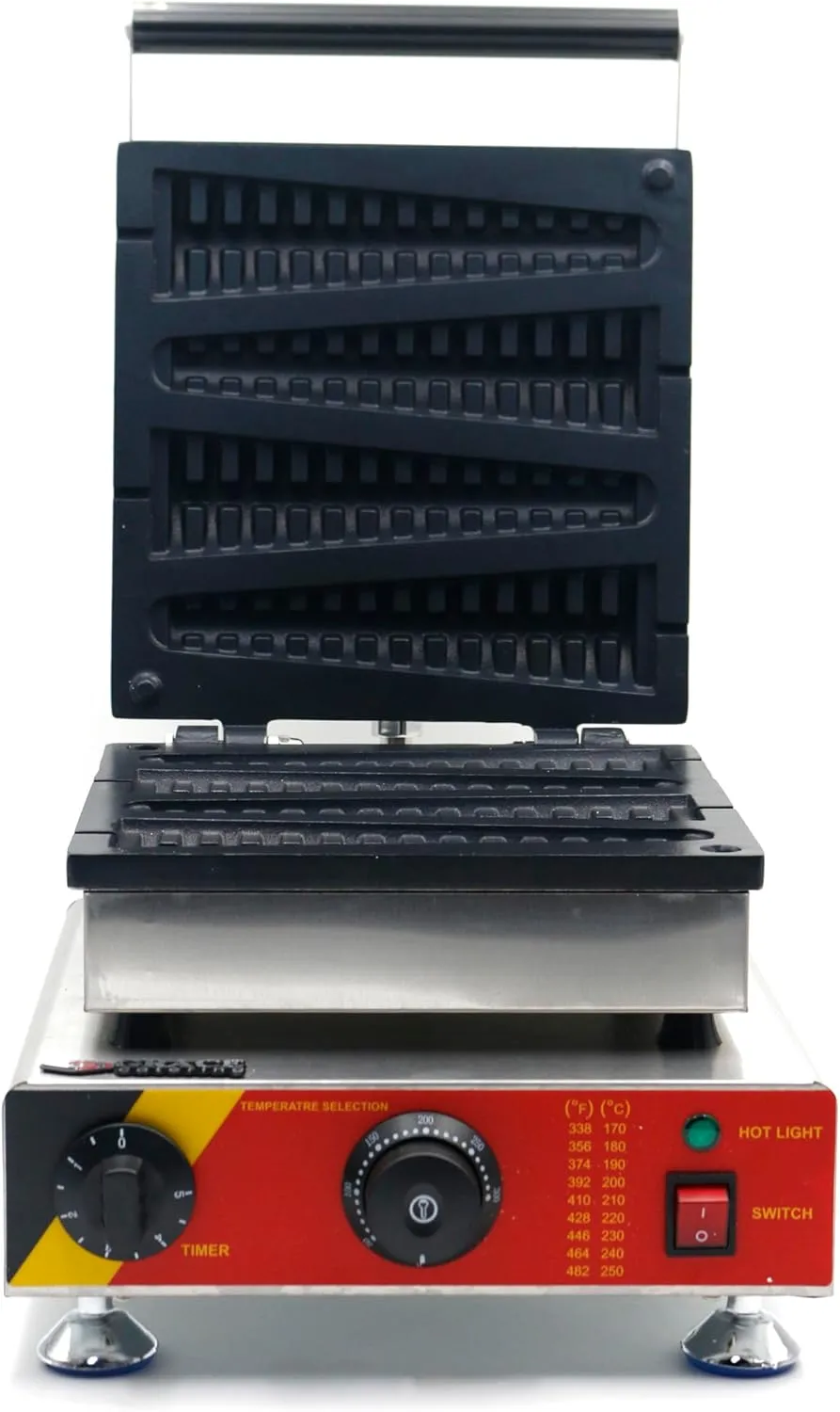 Grace Commercial Pine Shape Waffle Maker – Heavy Duty Electric Lolly Waffle Iron for Professional Kitchens, Perfect for Unique Waffle Designs & High-Volume Cooking